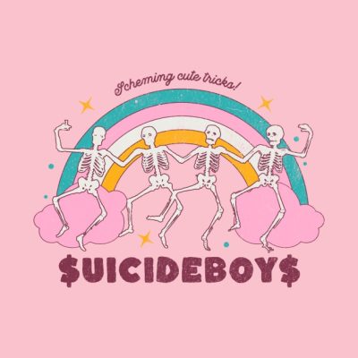 Suicideboys Spooky Dancing Skelton Vintage Rainbow T-Shirt Official Suicide Boys Merch