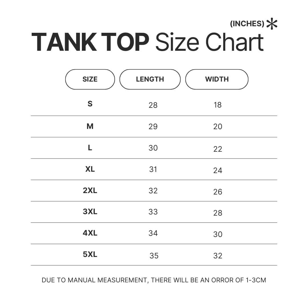 Tank Top Size Chart - Suicide Boys Shop