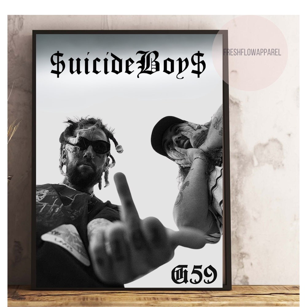 Black and White Premium Suicideboys Wall Art | Suicide Boys Shop