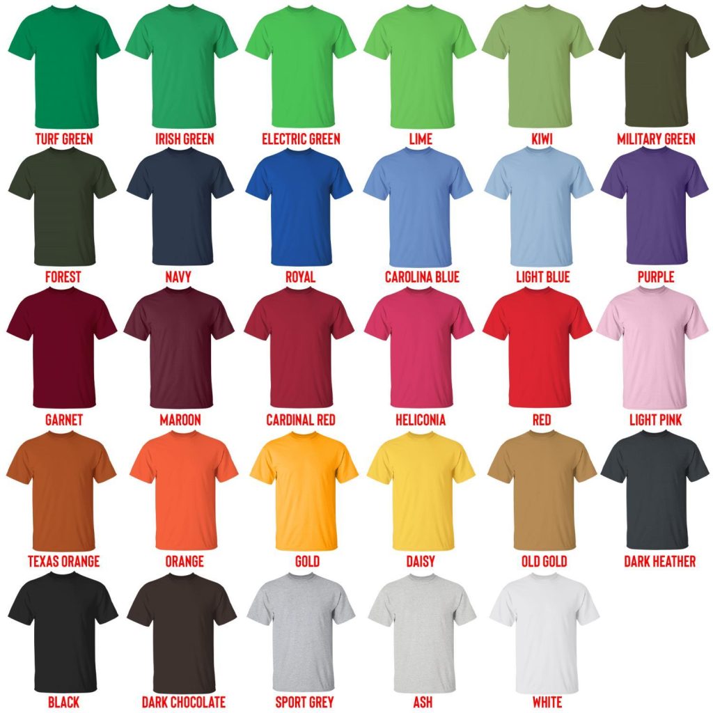 t shirt color chart 1 - Suicide Boys Shop